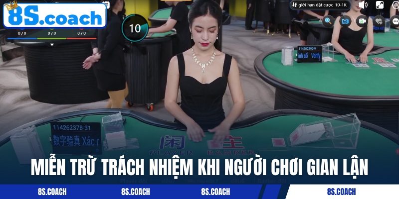 Nằm ngoài trách nhiệm khi người chơi gian lận
